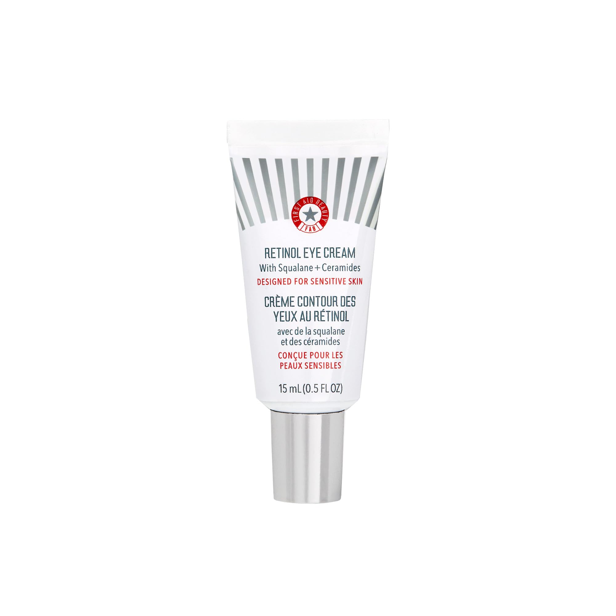 First Aid Beauty Retinol Eye Cream bottle showing encapsulated delivery for gentle eye area care.