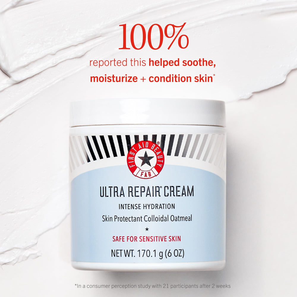First Aid Beauty Ultra Repair Cream ingredients colloidal oatmeal for barrier support.