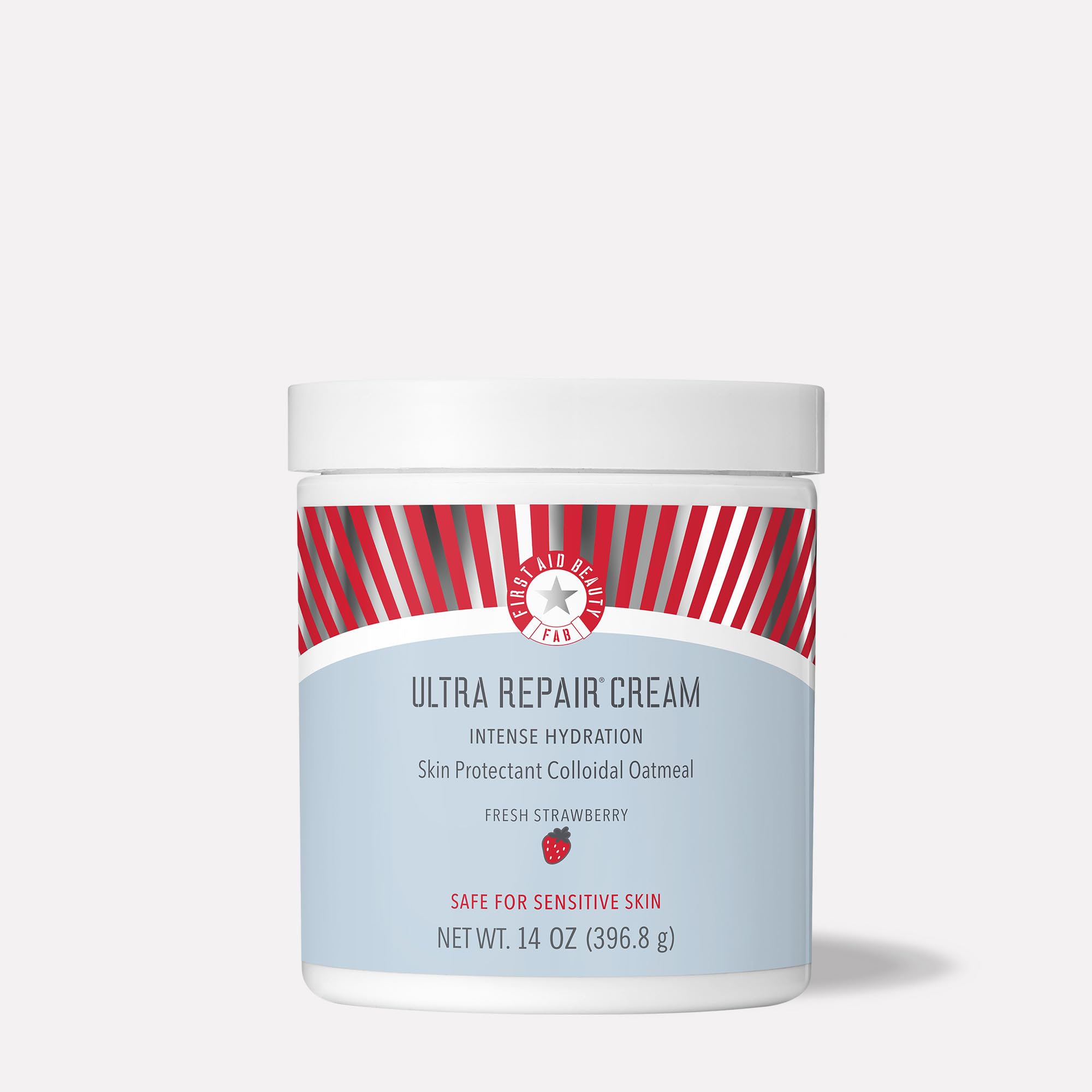 First Aid Beauty Ultra Repair Cream jar showing whipped texture for intense hydration