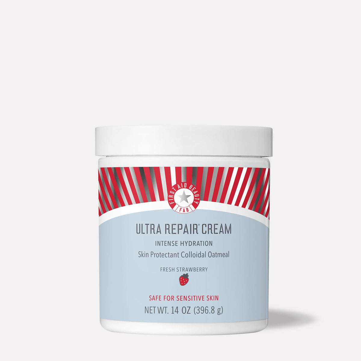 First Aid Beauty Ultra Repair Cream jar showing whipped texture for intense hydration