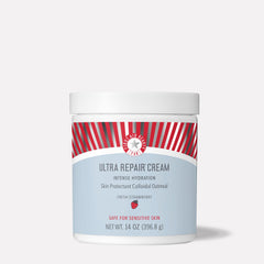 First Aid Beauty Ultra Repair Cream jar showing whipped texture for intense hydration