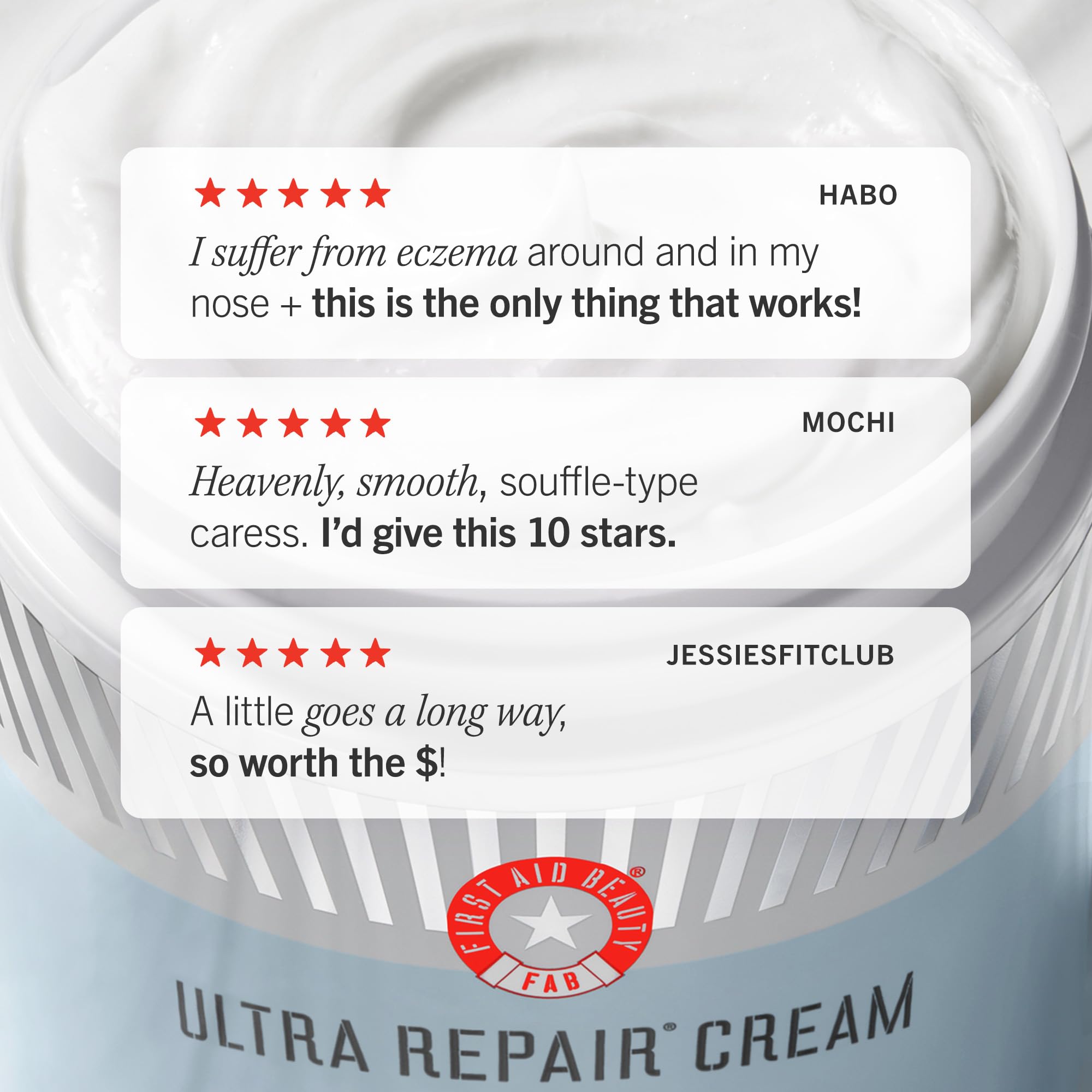 12 oz packaging of First Aid Beauty Ultra Repair Cream indicates value
