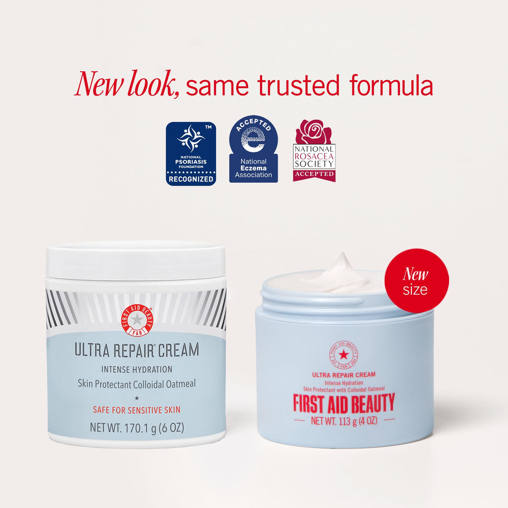 First Aid Beauty Ultra Repair Cream whipped texture on skin for quick absorption