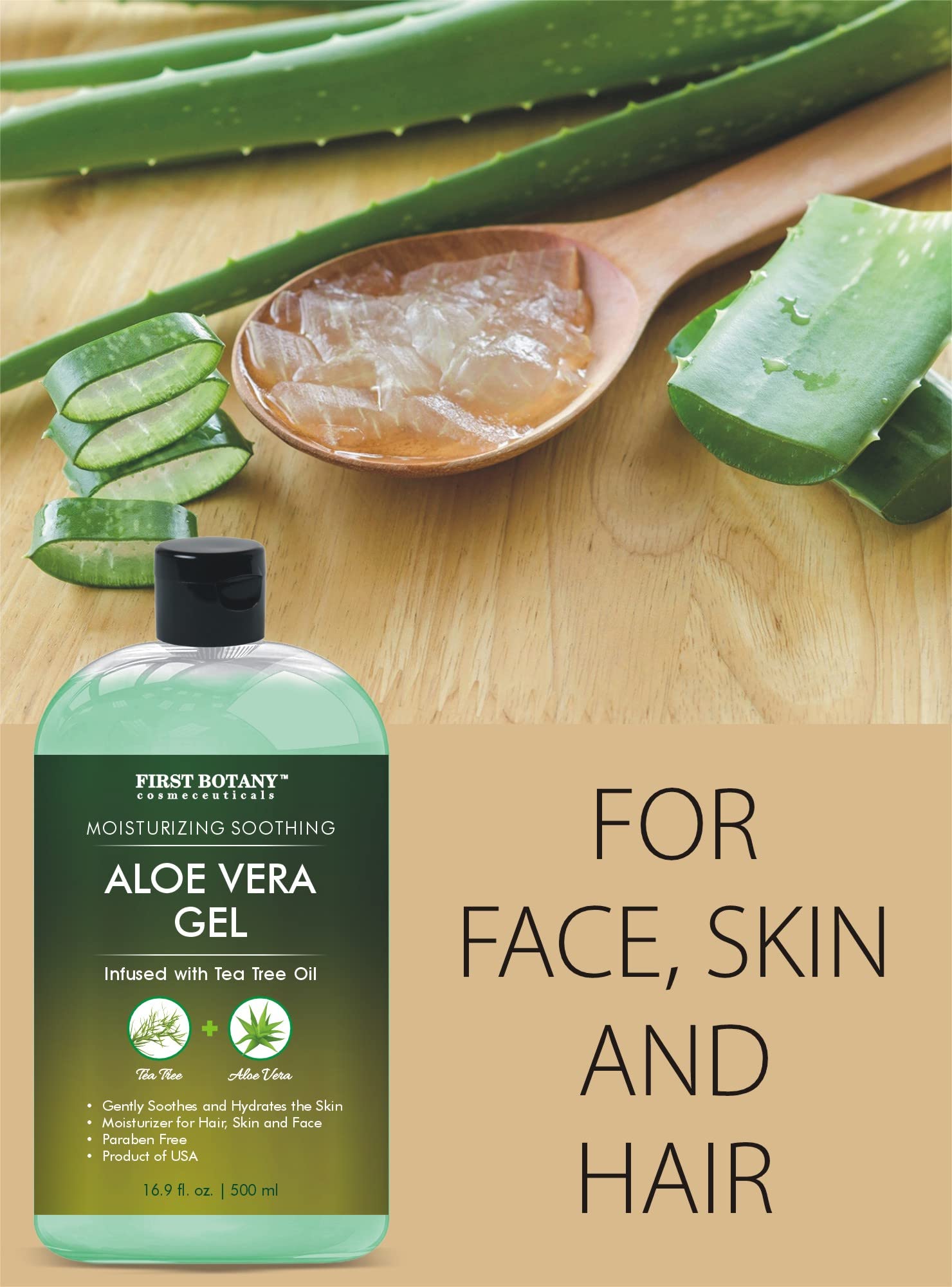 First Botany Aloe Gel after-sun use for soothing cool-down and redness relief