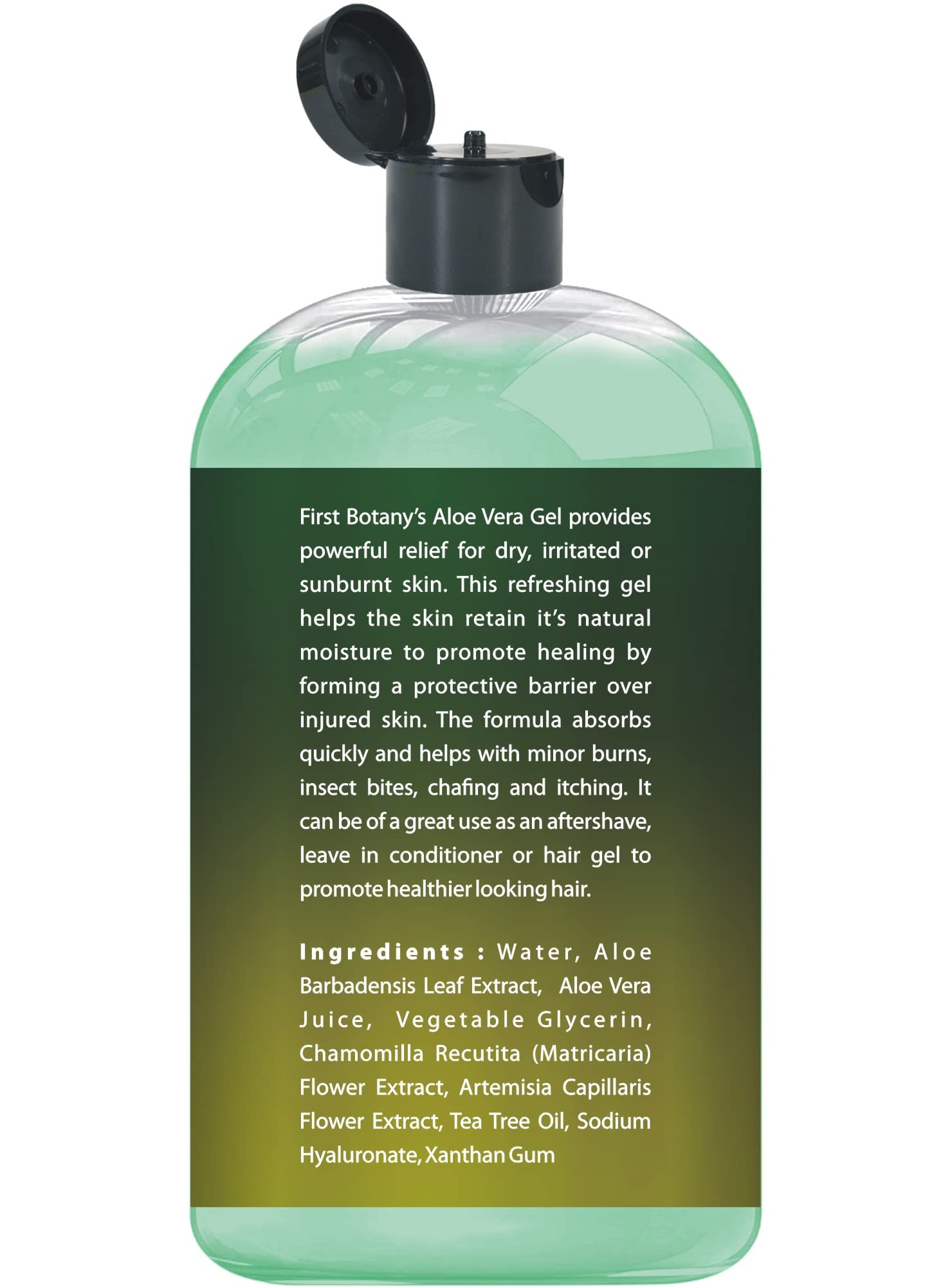 First Botany Aloe Gel tea-tree infusion for calming scalp and hair hydration