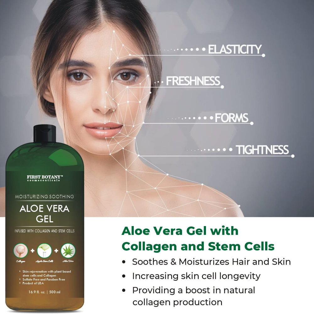 First Botany aloe gel on skin closeup highlights hydration and comfort.