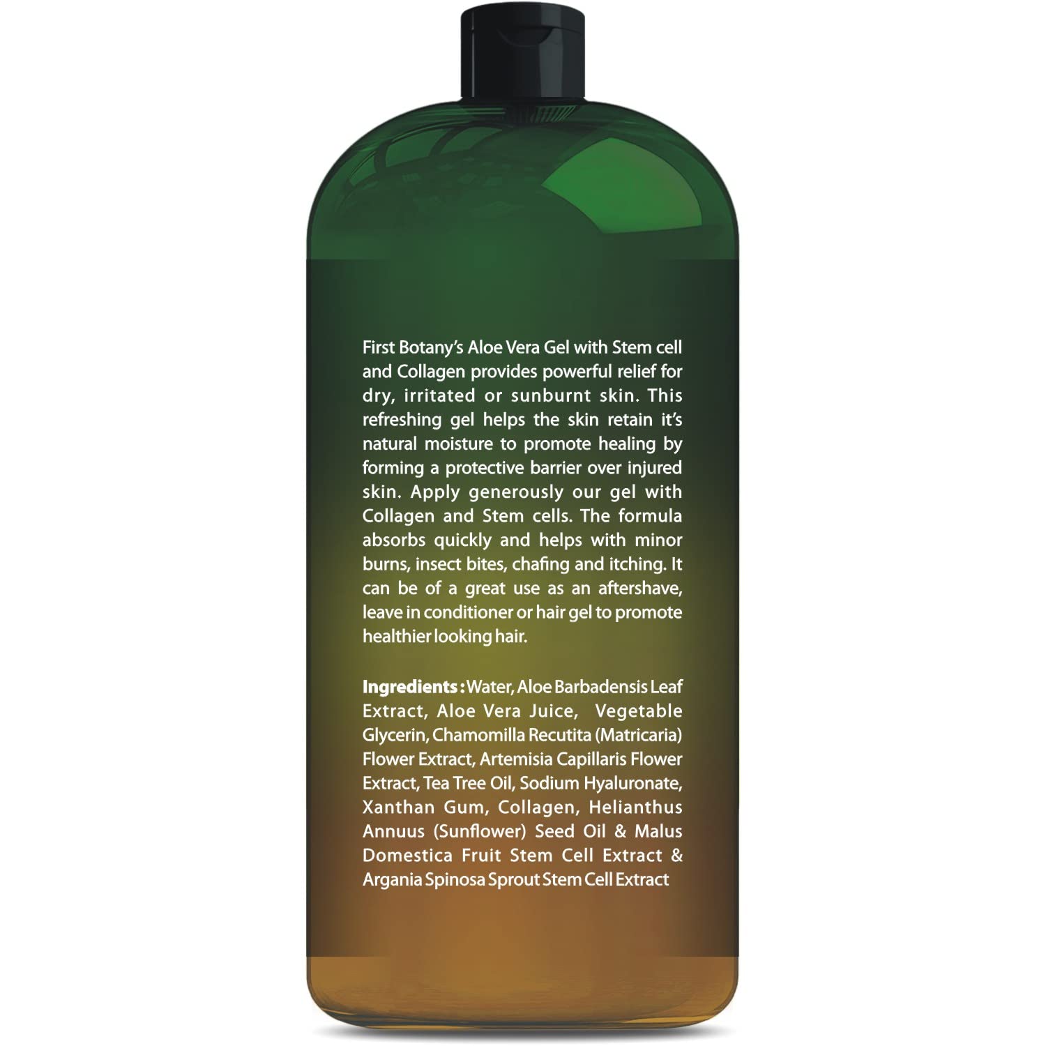 First Botany aloe gel pump-application shows easy, mess-free moisturizing.