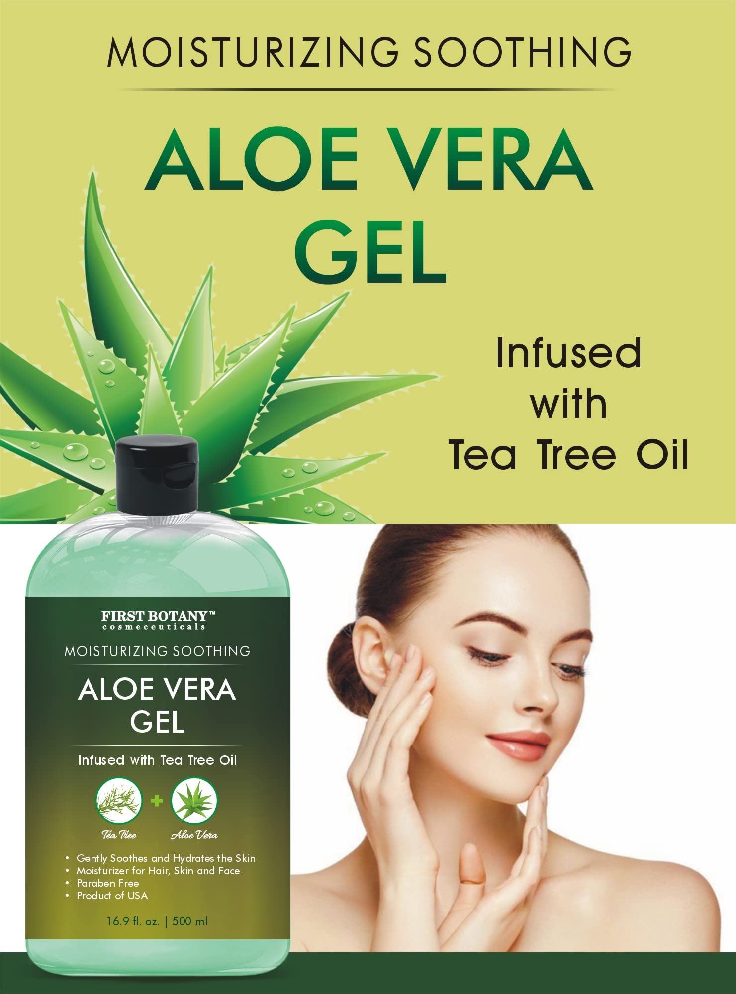 First Botany Aloe Gel pump demonstrates fast-absorbing hydration without stickiness