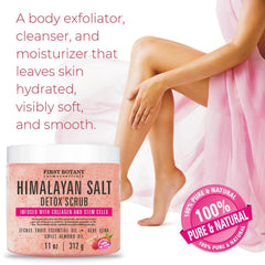First Botany applying scrub on skin illustrates gentle exfoliation and hydration.