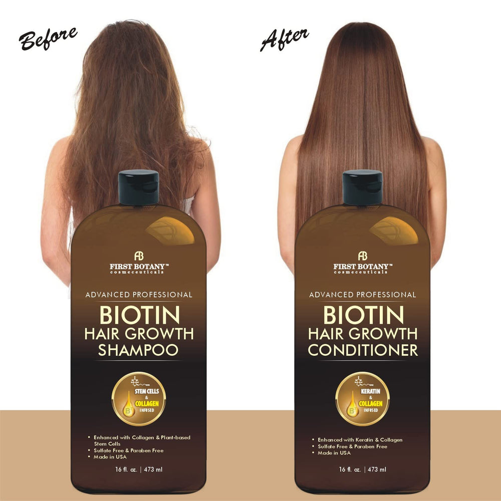First Botany Biotin Hair Growth Conditioner application close-up showcasing smoothness and frizz control.