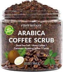 First Botany Arabica Coffee Scrub close-up of coffee grounds for exfoliation