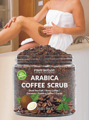 First Botany Arabica Coffee Scrub texture with Shea Butter for deep moisture