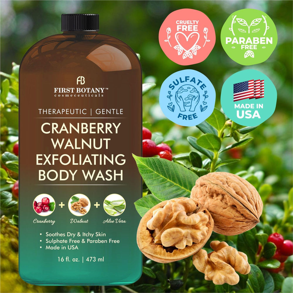 First Botany Cranberry Walnut ingredients label emphasizes natural sources and fragrance