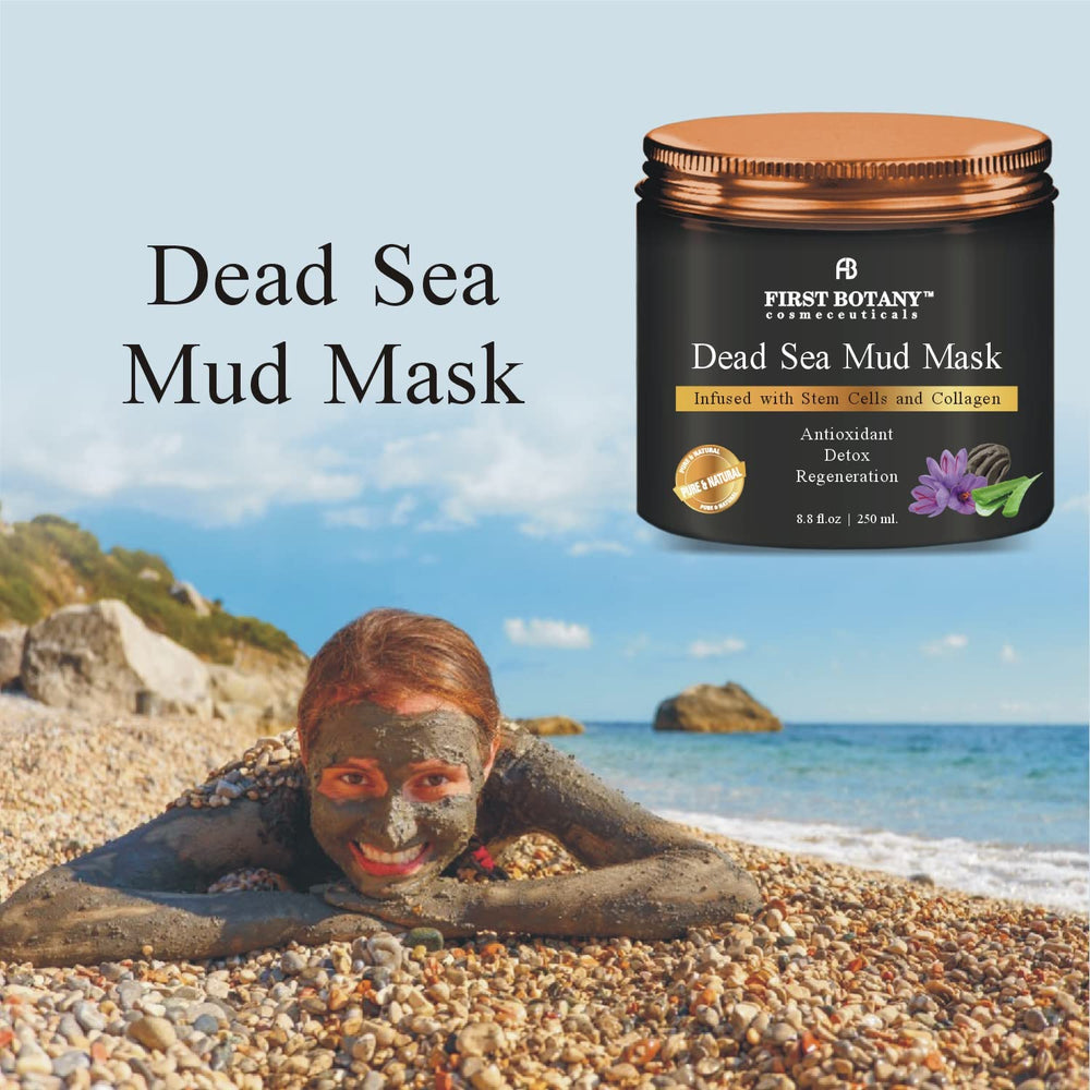 Applying First Botany Dead Sea Mud Mask demonstrates even coverage on skin.