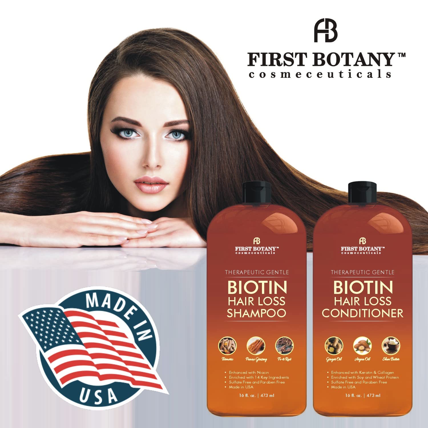 First Botany Hair Growth Conditioner Bottle for nourished strands and scalp support.