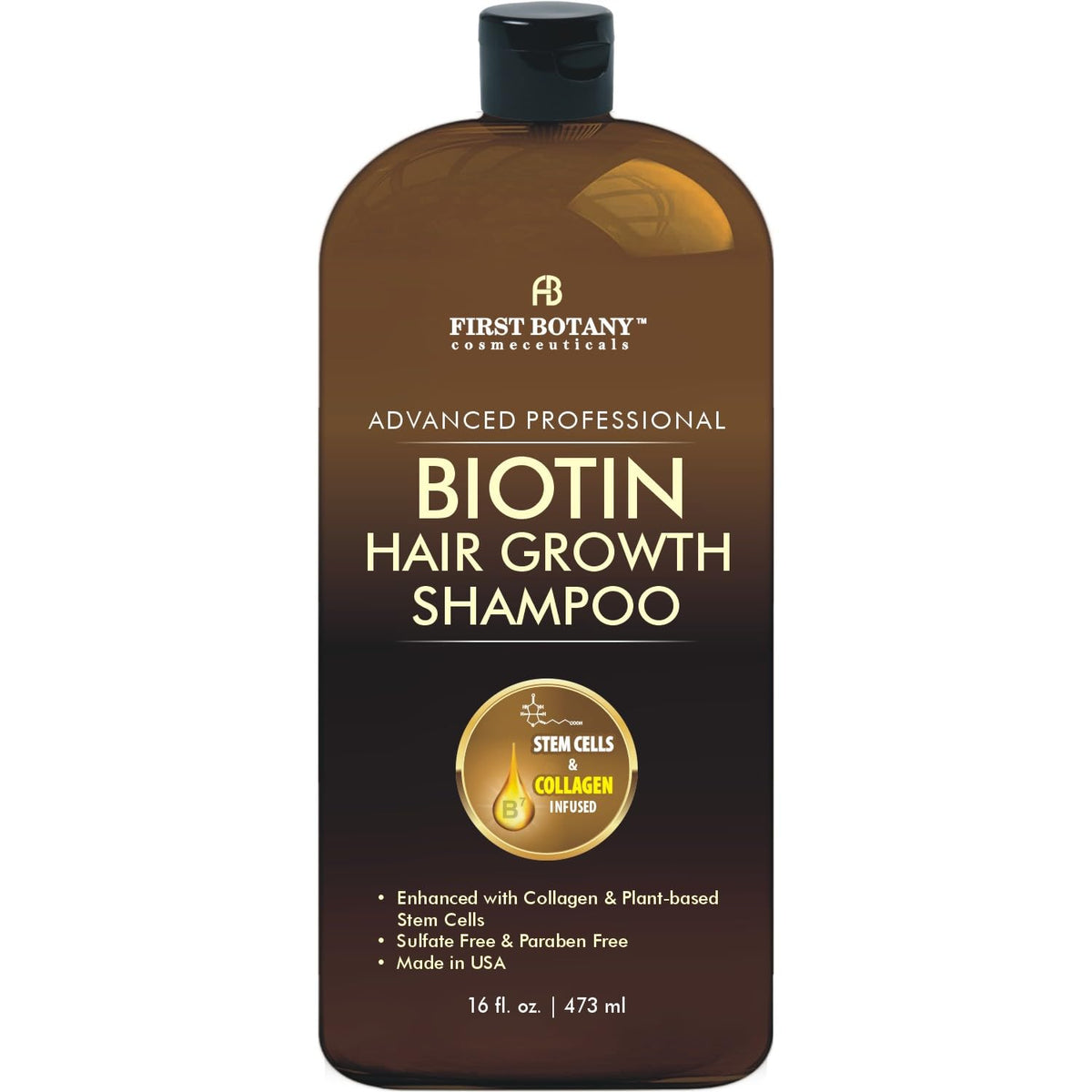 First Botany Hair Regrowth Shampoo bottle – sleek packaging for daily cleansing and freshness.