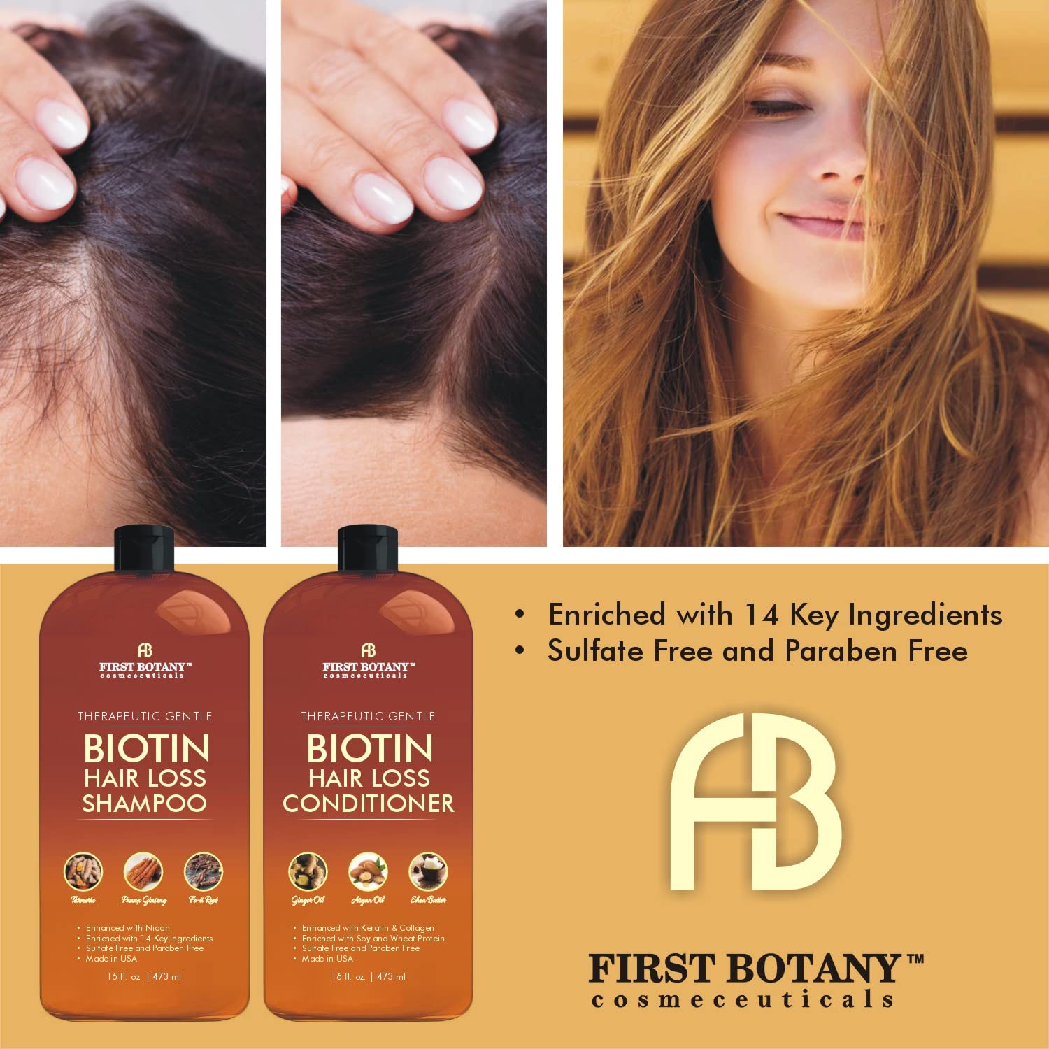 First Botany Paraben-Free Logo on packaging highlights clean beauty.