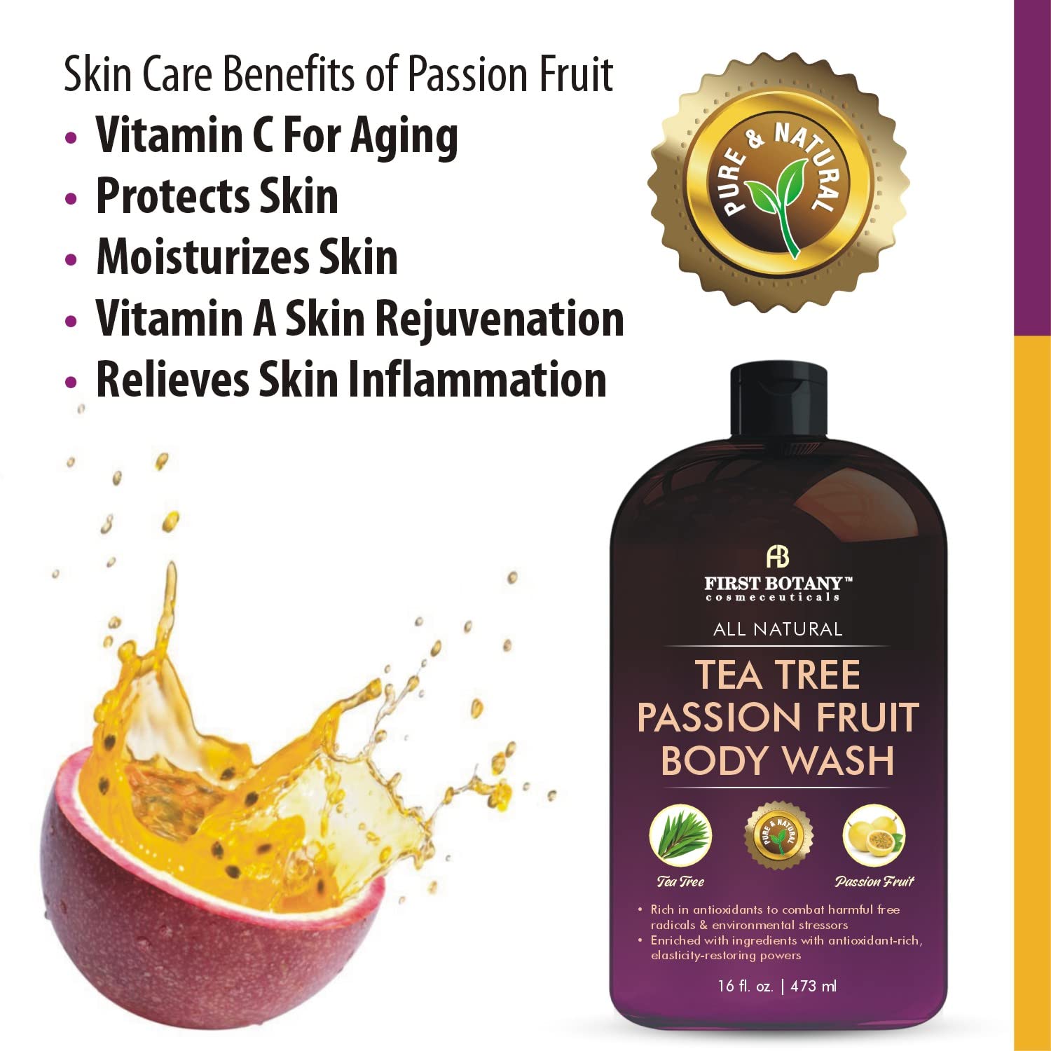 Athlete using First Botany Passion Fruit Body Wash after a workout.