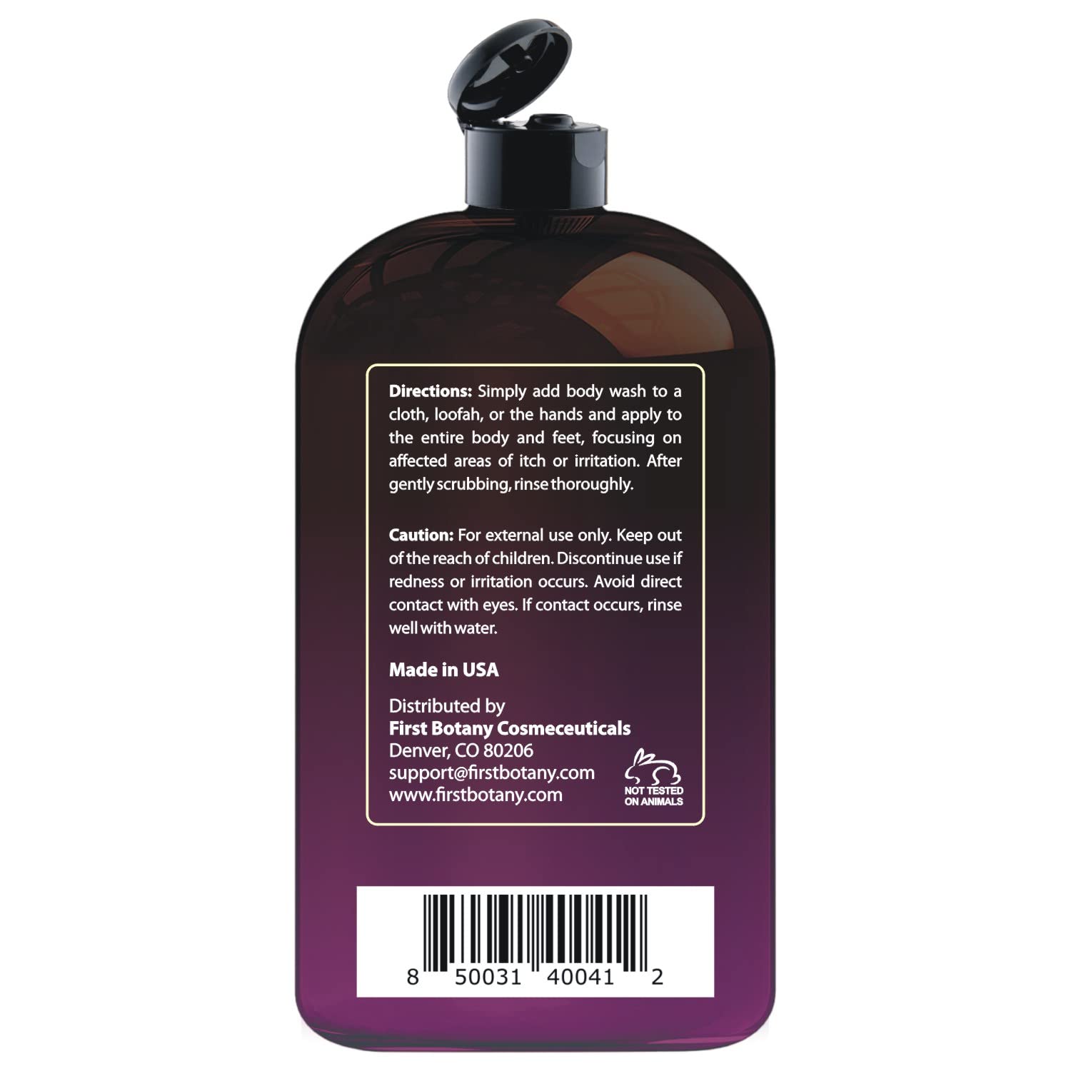 Fragrance profile of First Botany Passion Fruit Body Wash with tropical notes.
