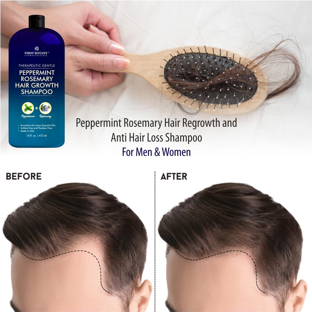 First Botany Peppermint Rosemary shampoo shower-routine usage promotes scalp refreshment.