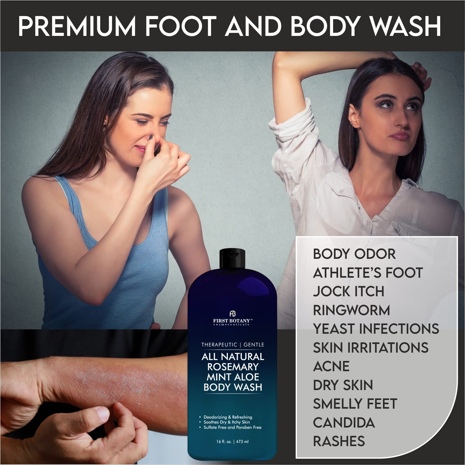 First Botany Rosemary Mint foaming lather conveys gentle plant-based cleansing.