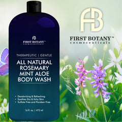 First Botany Rosemary Mint shower foam close-up showing rich lather.