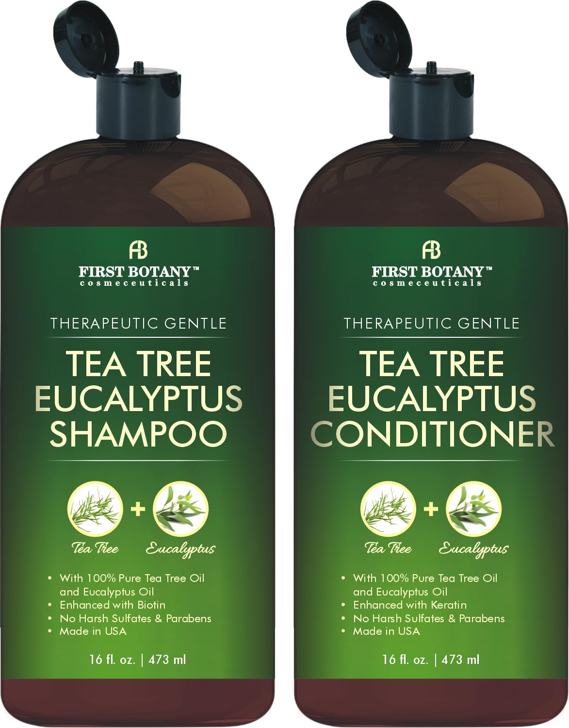 First Botany Tea Tree Eucalyptus Shampoo bottle for a refreshing scalp cleanse