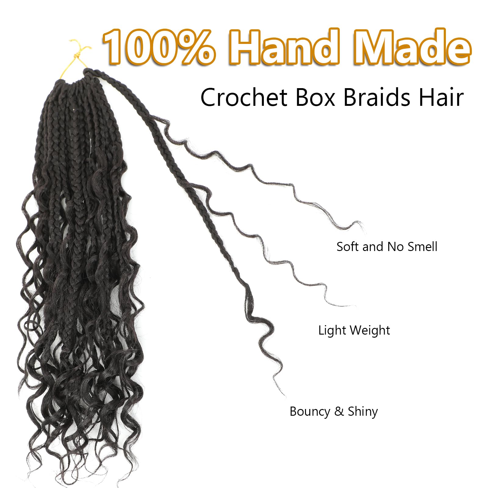 FIRSTCYH HAIR eight-pack goddess braids provide full, voluminous coverage.