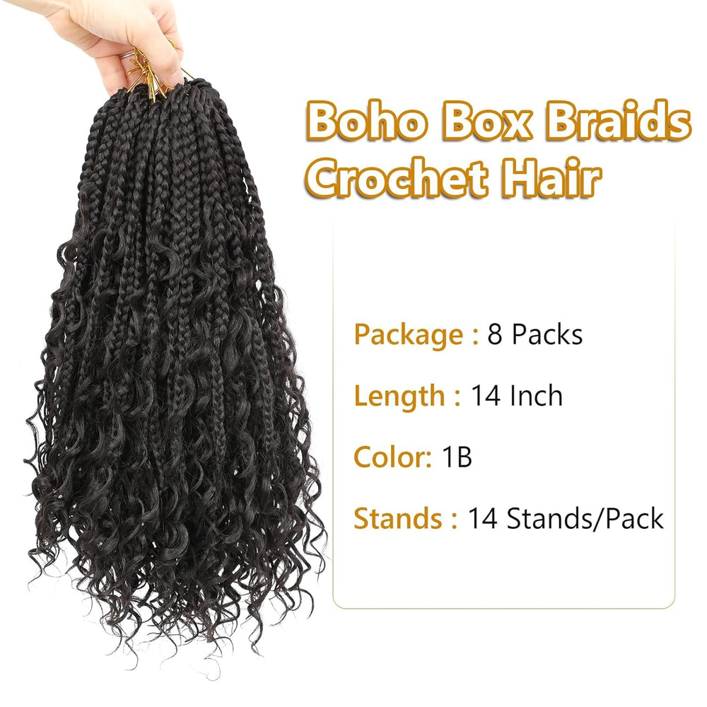 FIRSTCYH HAIR boho crochet braids with curly ends add textured dimension.