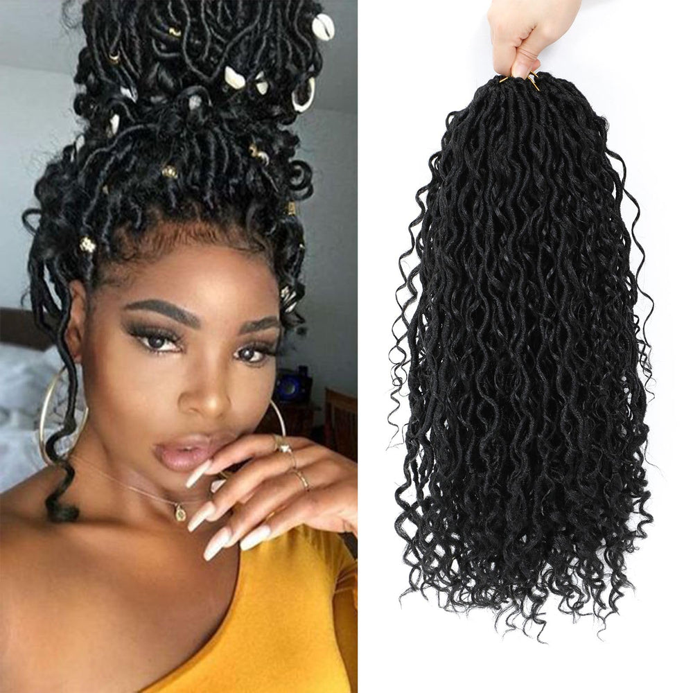 FIRSTCYH HAIR boho faux locs 14in pre looped for quick crochet installation
