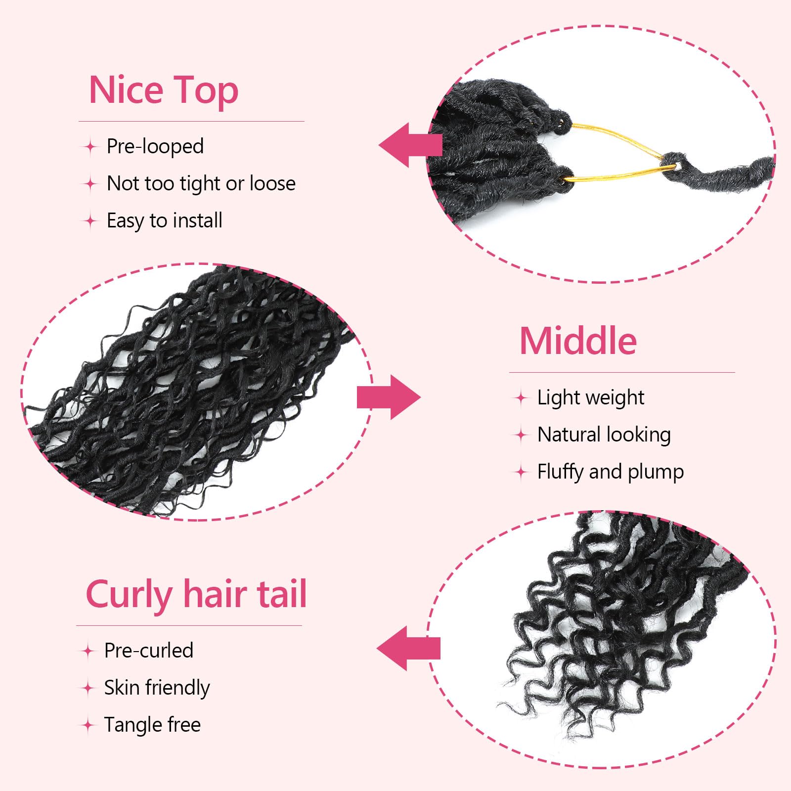 FIRSTCYH HAIR soft synthetic fibers blend naturally for a smooth finish