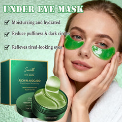 Firstfly avocado eye mask application shows an easy, quick 20-minute treatment.