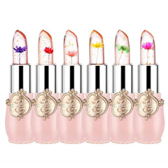 Firstfly crystal flower jelly lipstick pack front view with six color-changing balms.