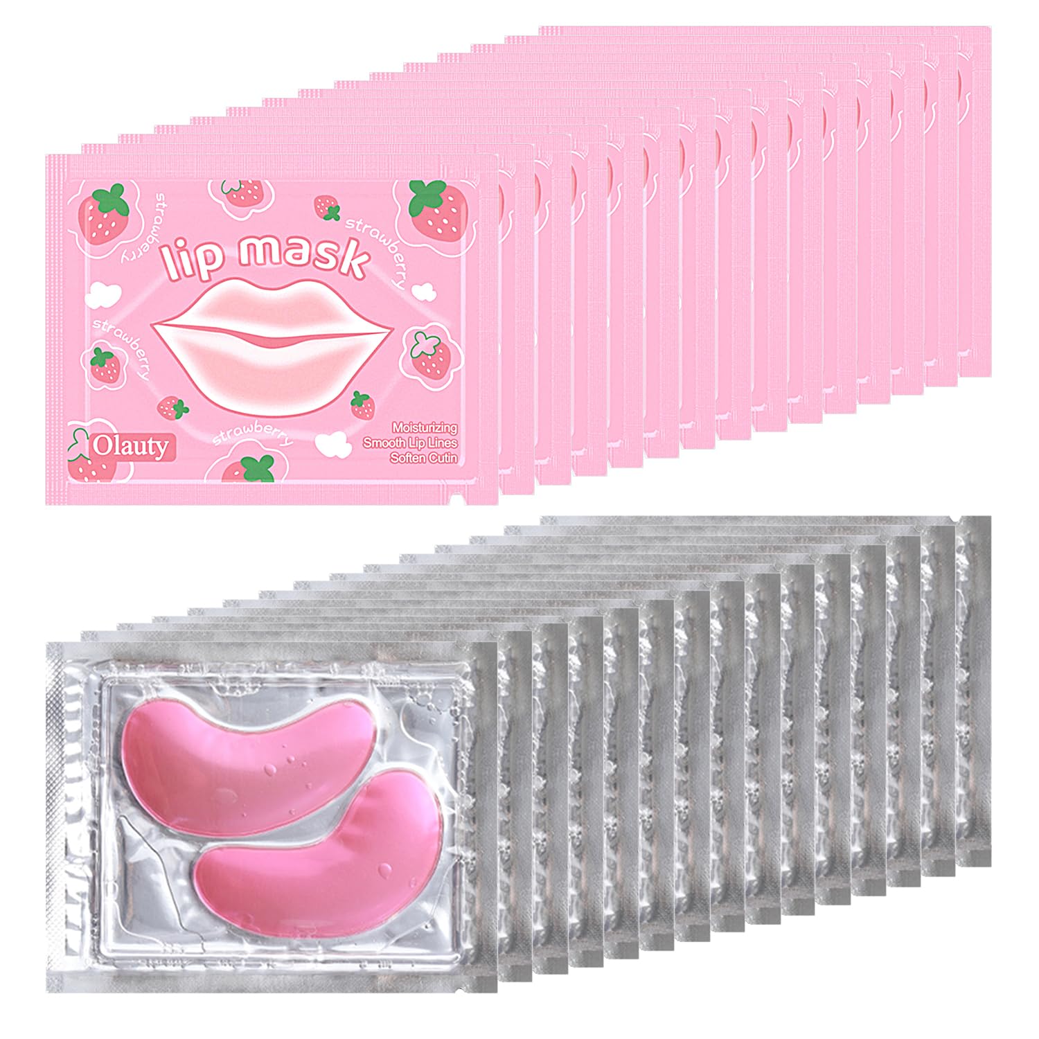 Firstfly eye mask pink set for soothing under-eye care and hydration