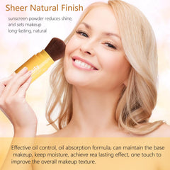 Firstfly Mineral Sunscreen Setting Powder applied to skin delivers long-lasting, breathable coverage with a natural look.