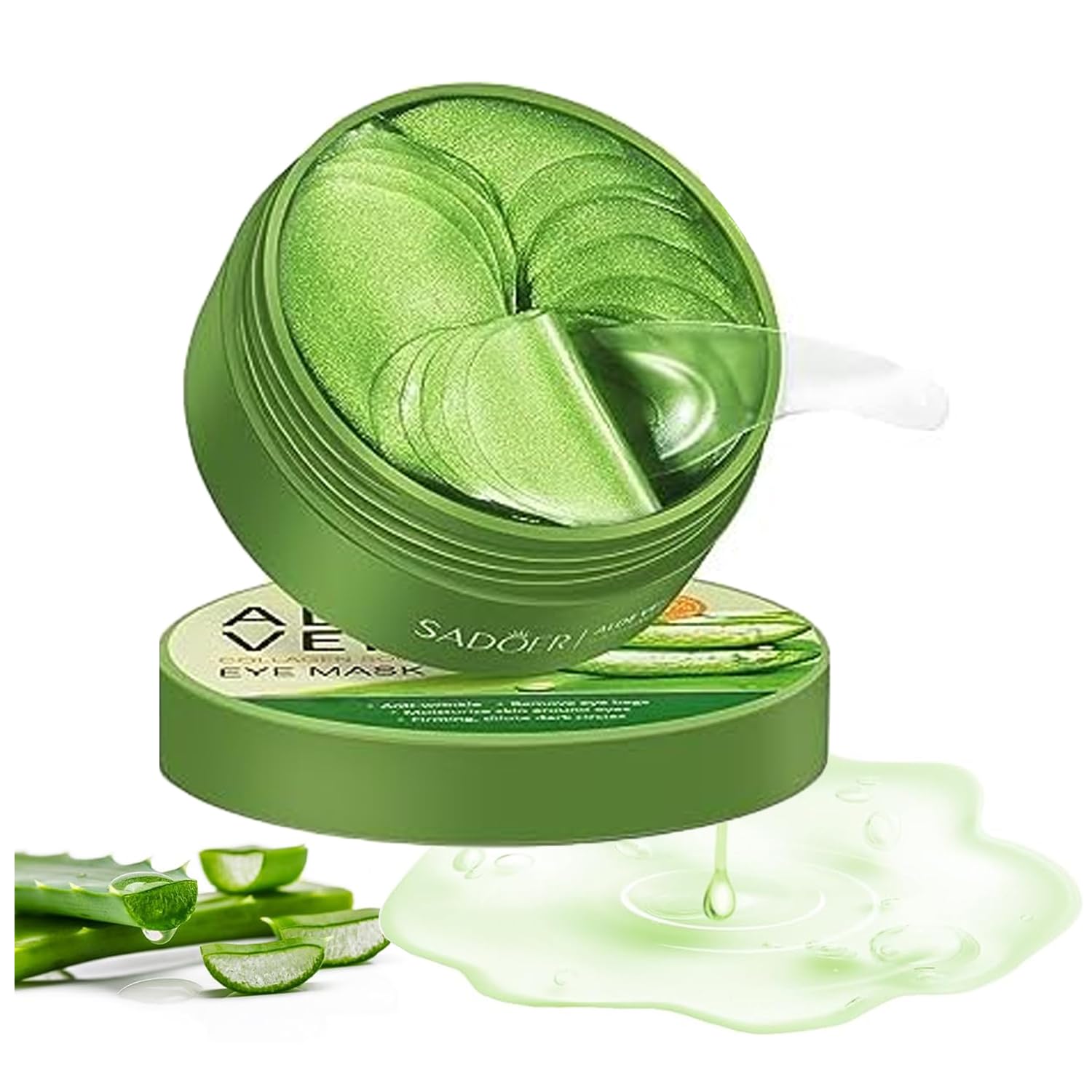 Firstfly under eye patches packaging with aloe vera for hydrating care.