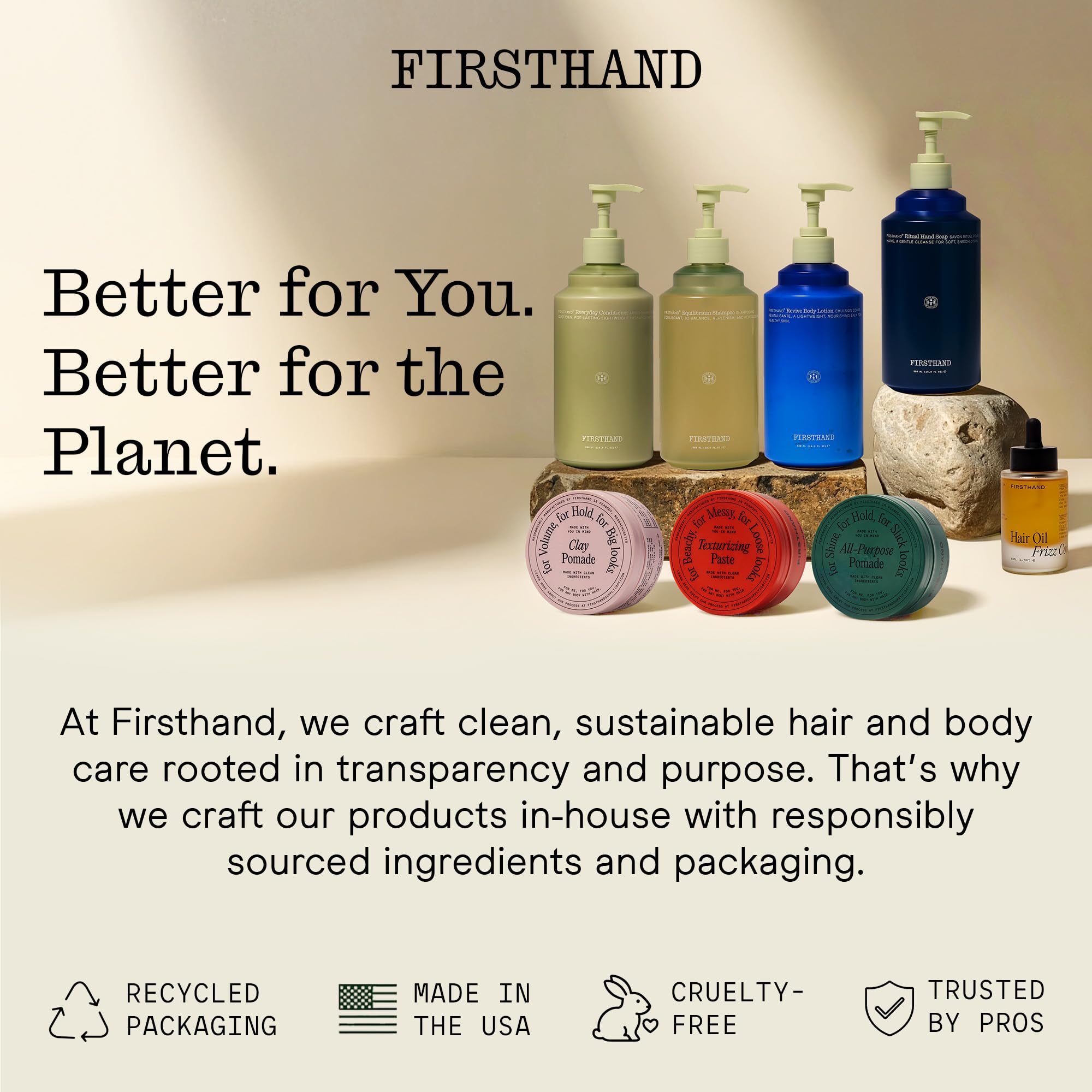 Made in USA label on Firsthand packaging emphasizing quality and safety.