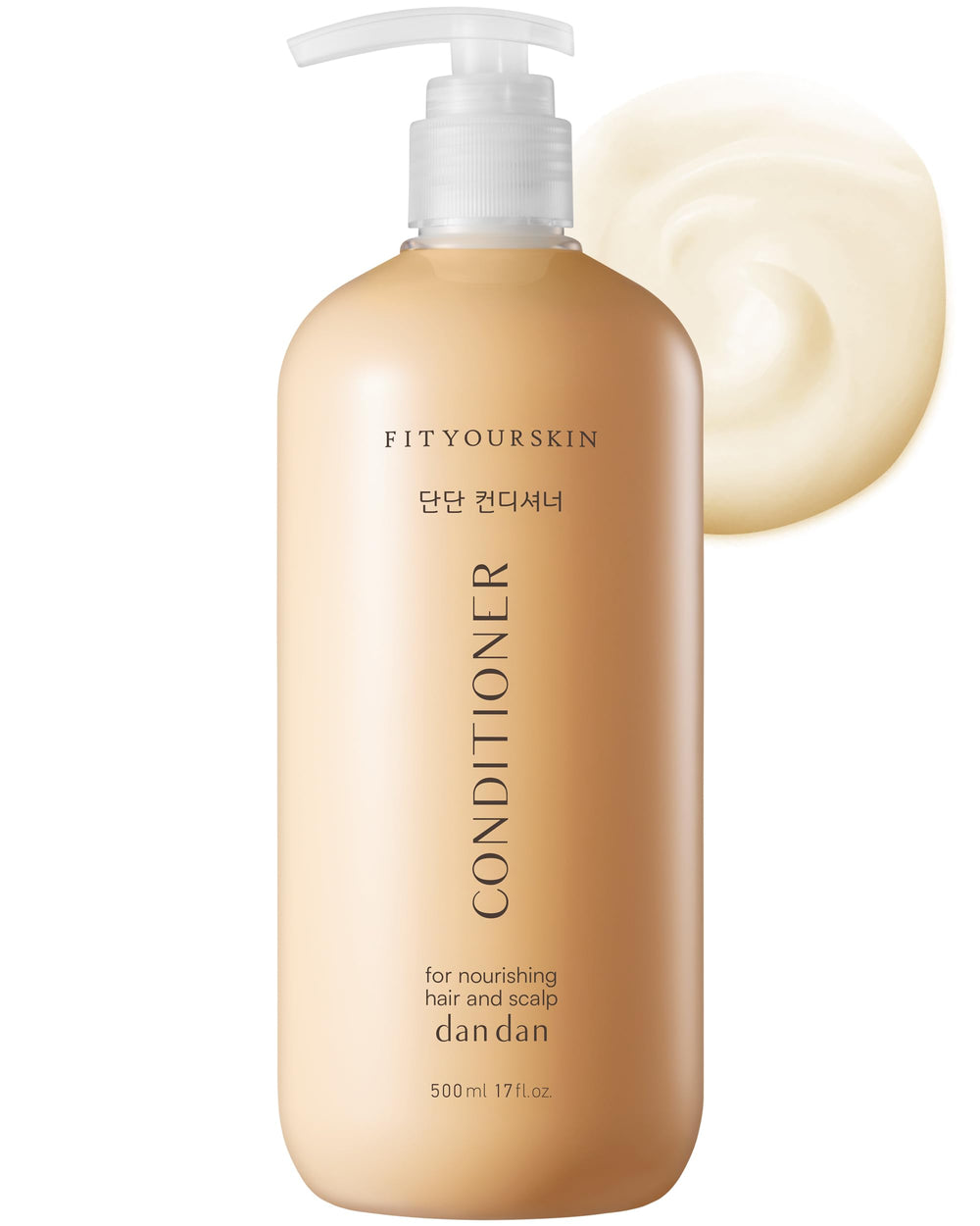 FIT YOUR SKIN DAN DAN Nourishing Conditioner bottle showcasing strong, hydrated hair benefits.