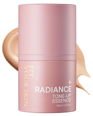FIT YOUR SKIN Radiance Tone-Up Essence bottle offers glass-skin glow and subtle radiance