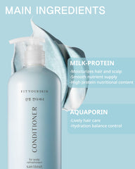 FIT YOUR SKIN SAN TTEUT cooling scalp conditioner applying to mid-lengths detangles without heaviness.