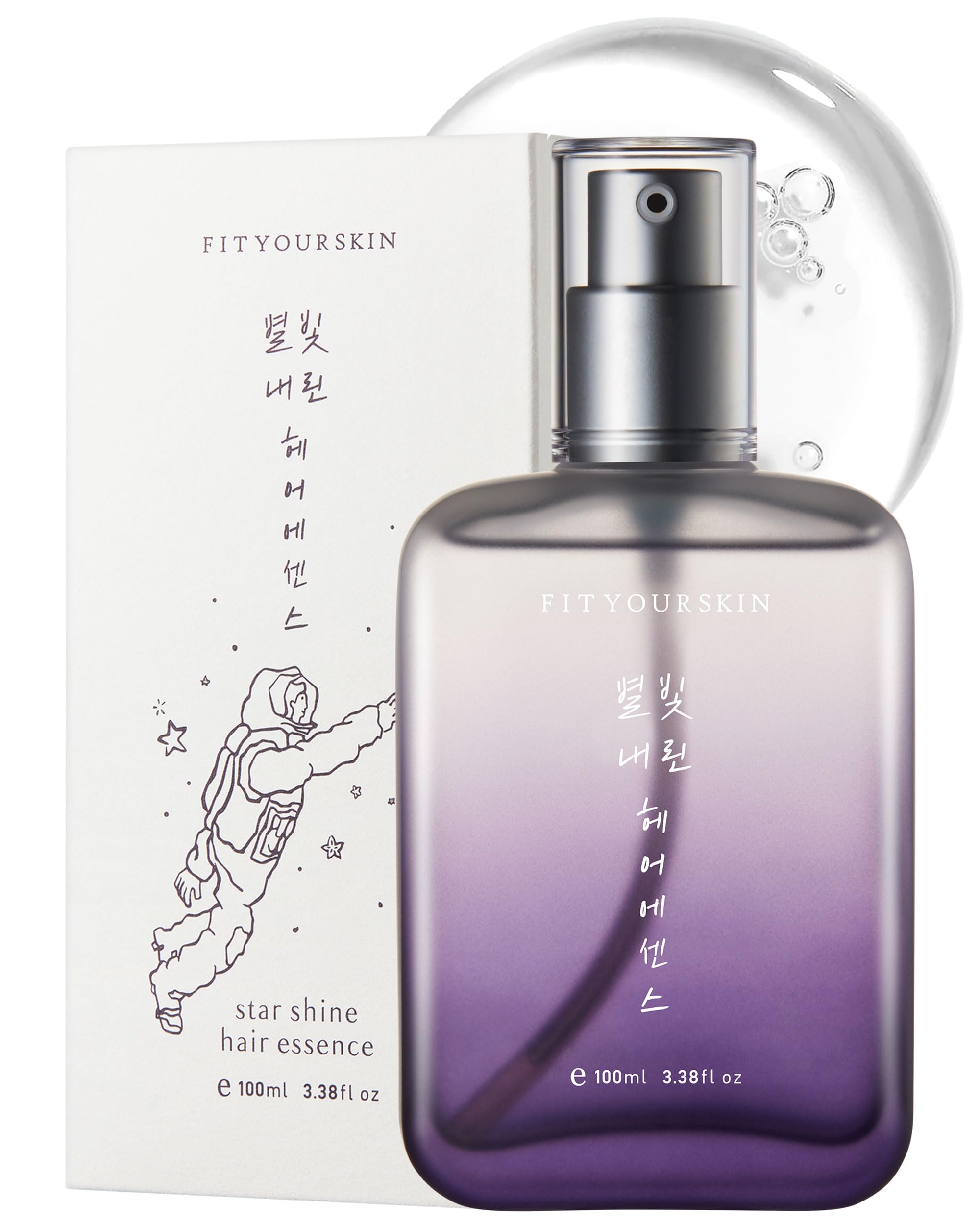 FIT YOUR SKIN Star Shine bottle showing lightweight oil for frizz control.