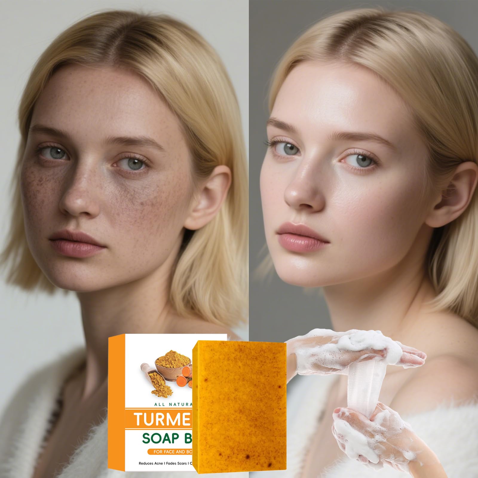 FITactic Lemon Turmeric Soap lather demonstrates gentle cleansing with brightening potential.