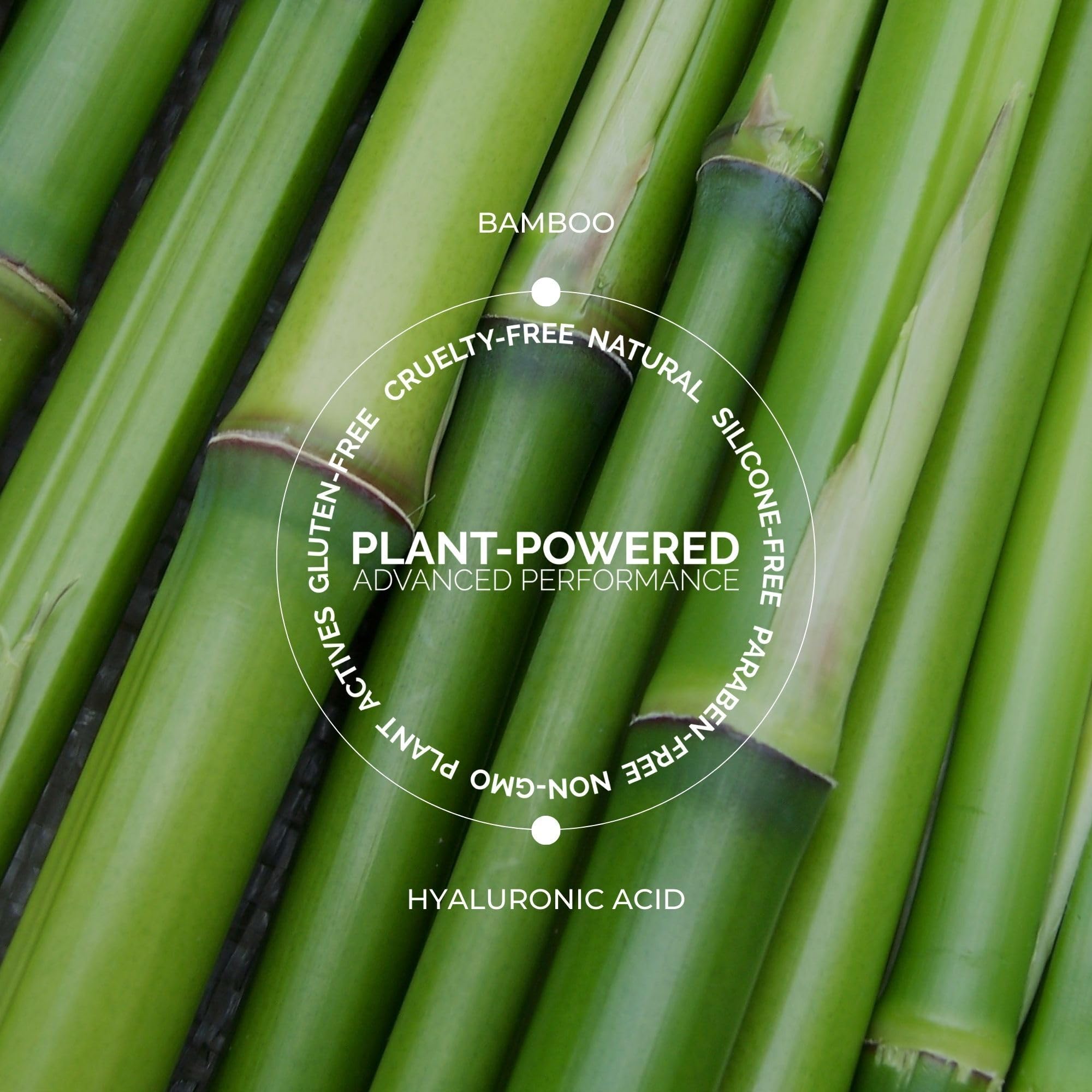 Fitglow image highlighting bamboo extract and hyaluronic acid for makeup longevity