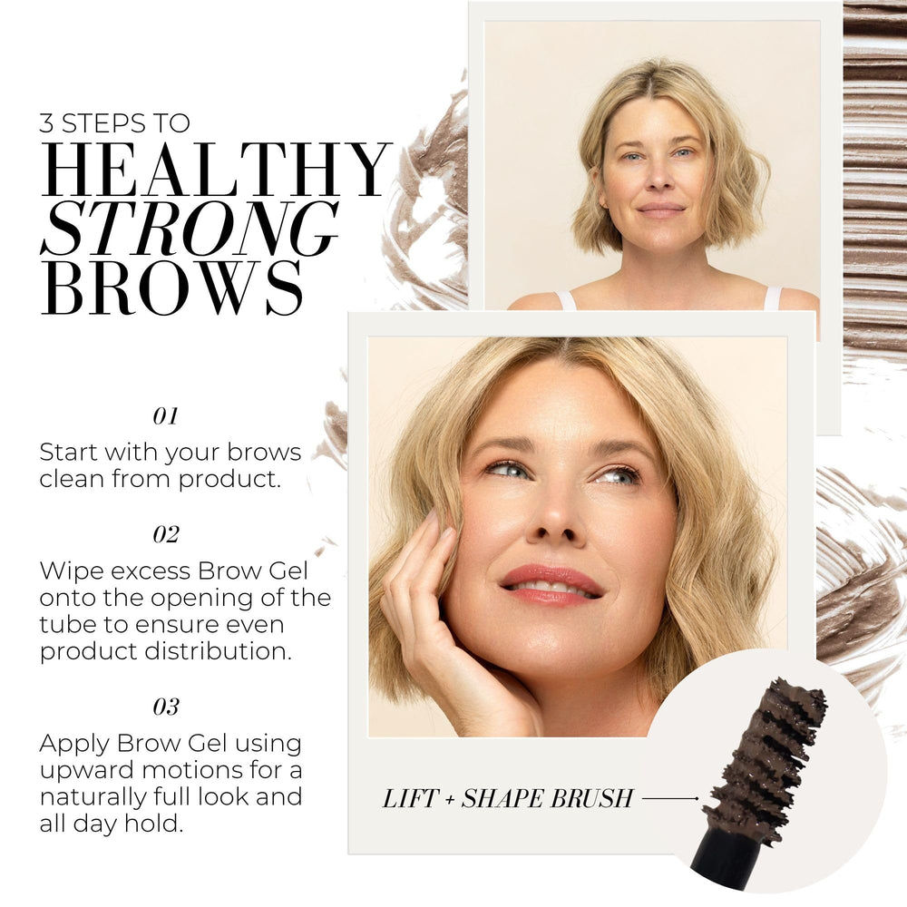 Before and after: fuller, defined brows with Fitglow Brow Gel.