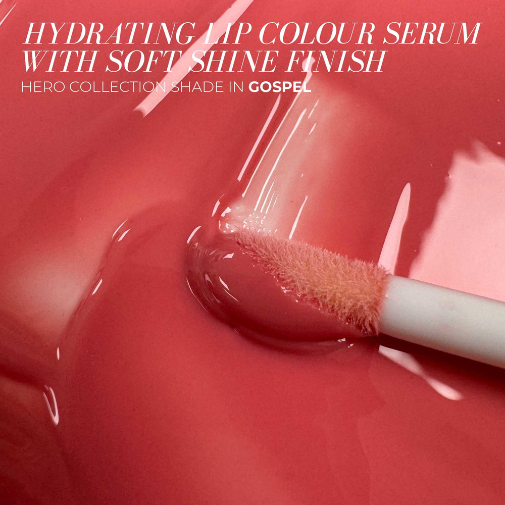 FITGLOW Lip Color Serum application glide demonstrates smooth, easy lip coverage.