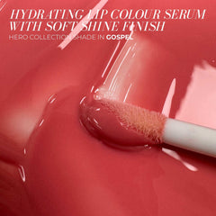 FITGLOW Lip Color Serum application glide demonstrates smooth, easy lip coverage.