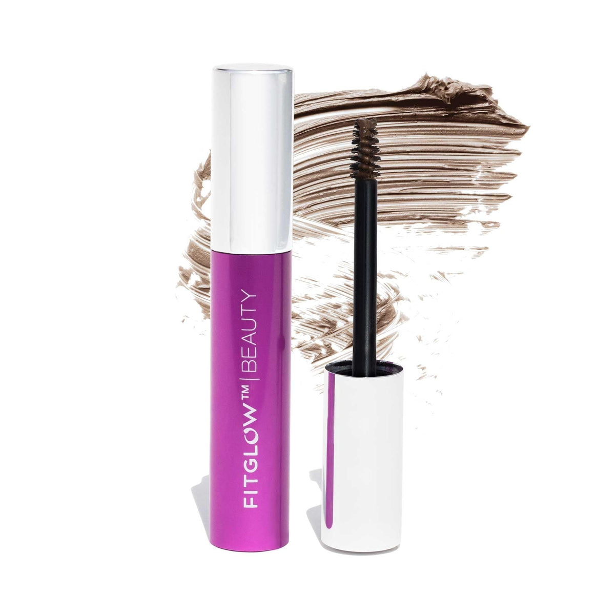 Fitglow Plant Protein Brow Gel in taupe-blonde tube defines brows naturally.