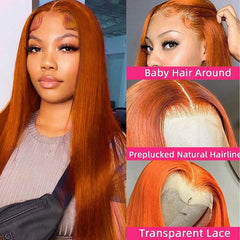 Fiumer Brazilian virgin ginger wig with 180% density for fuller bounce.