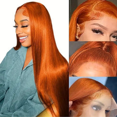 Fiumer ginger wig 13x4 HD lace front showing natural melt and comfortable wear.