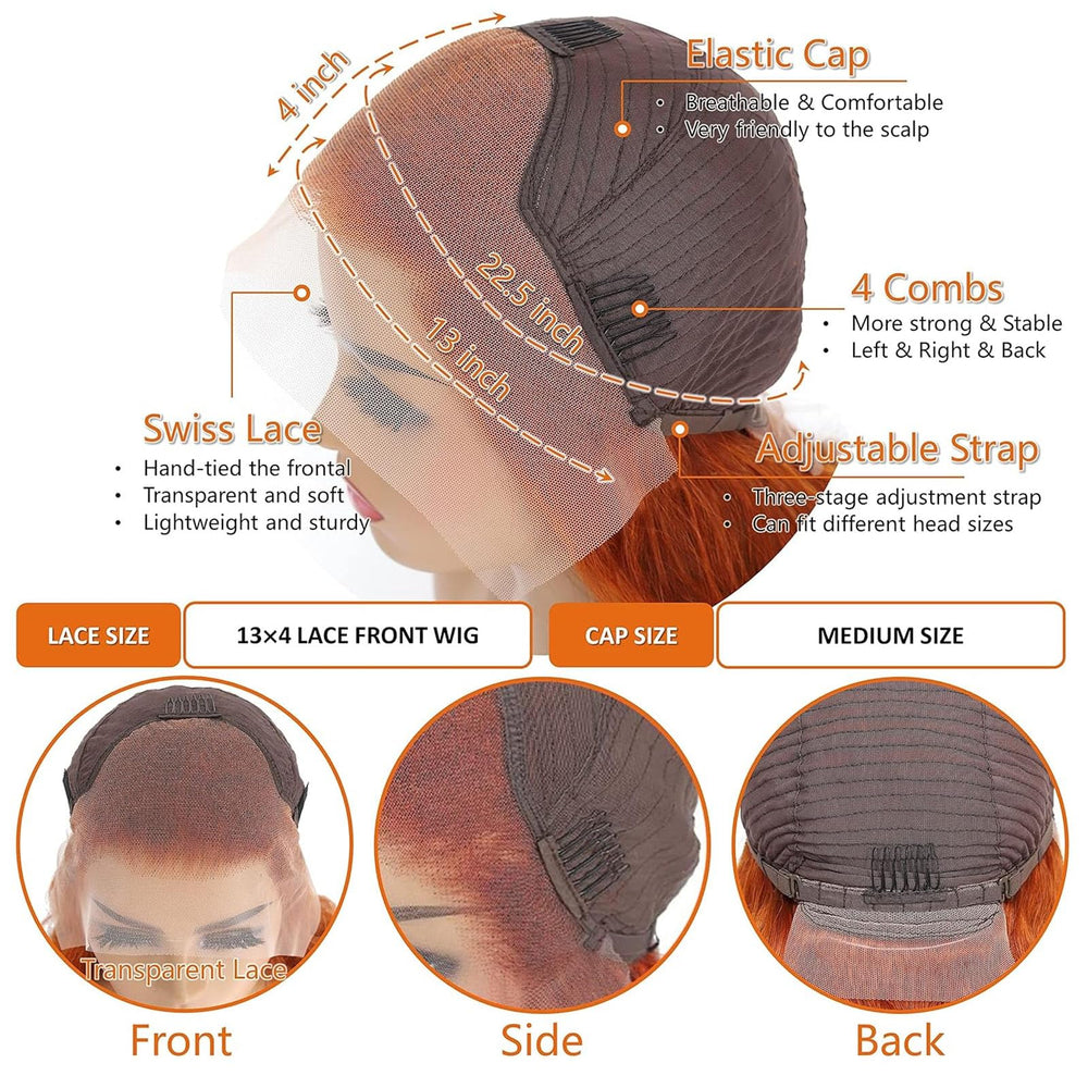 Fiumer long 28-inch ginger wig offering dramatic length and styling options.